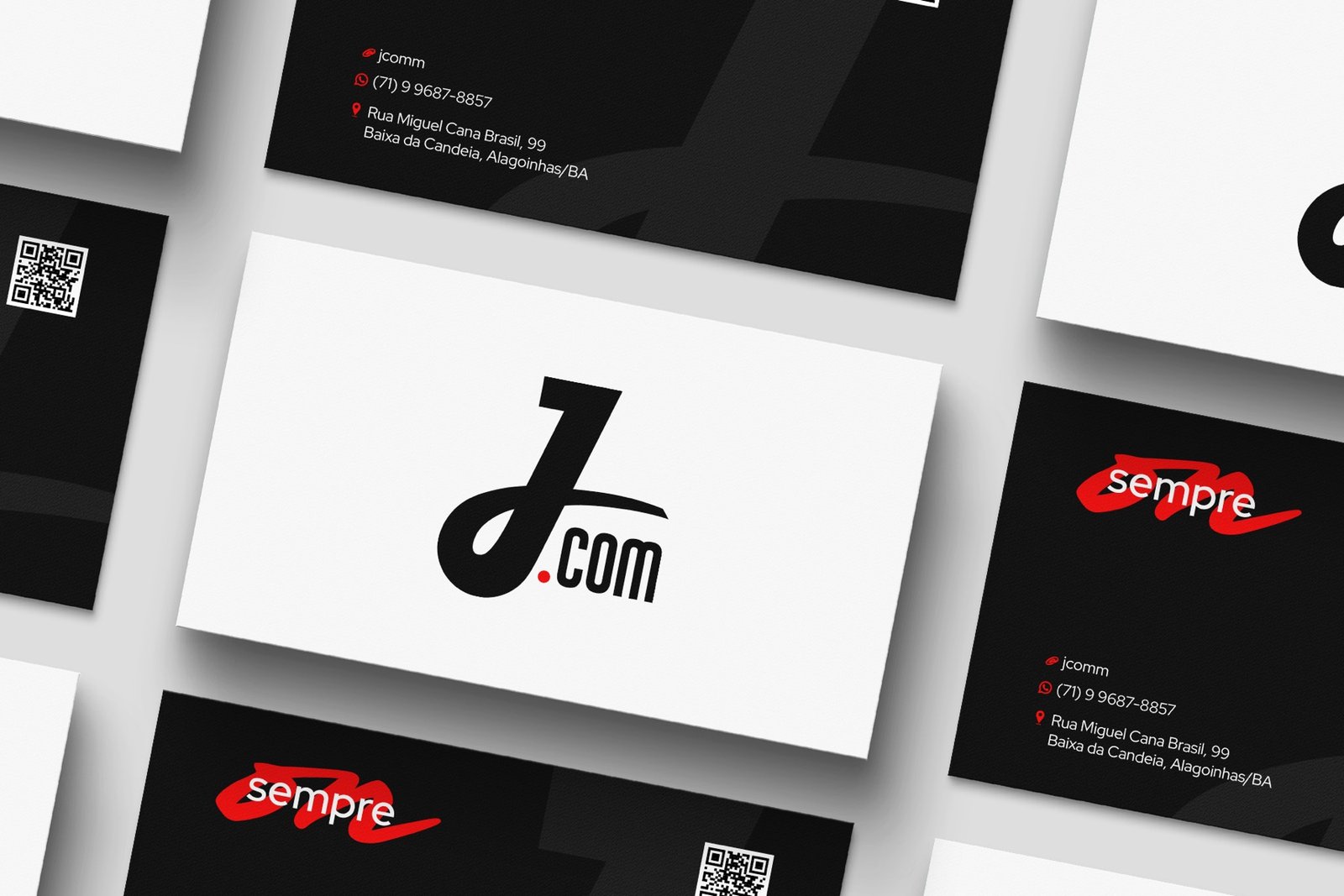 Projeto de identidade visual com cartões para J.comm